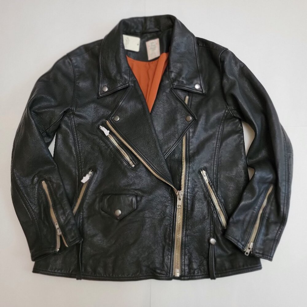 Free People Black Leather Moto Jacket - Picture 7 of 15